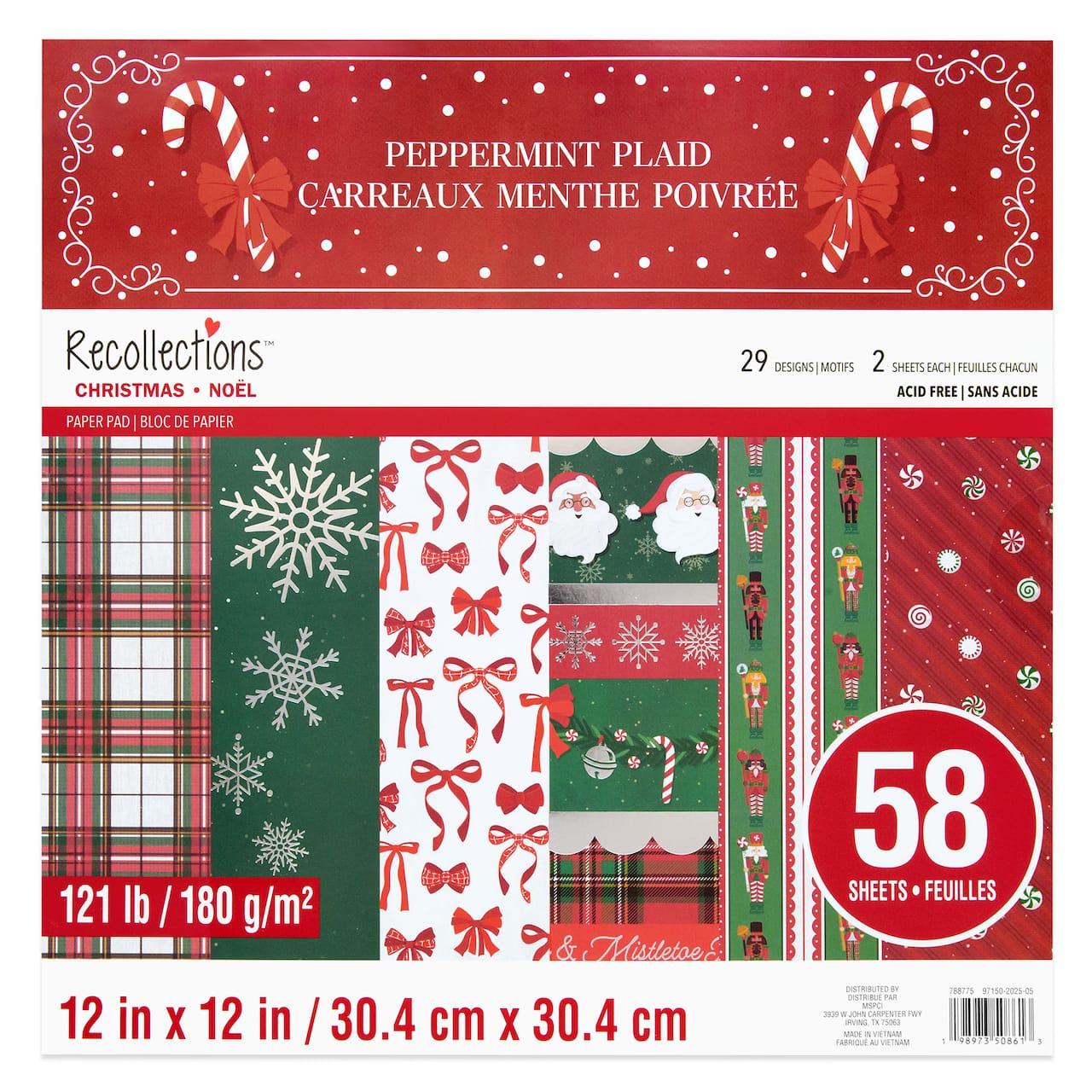 12" x 12" Peppermint Plaid Paper Pad by Recollections™